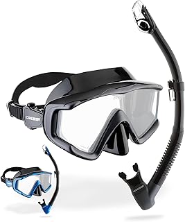 CRESSI Liberty Triside & Epsilon Dry - Liberty Triside Maske und Epsilon Dry Schnorchel Set Combo zum Schnorcheln und Tauchen, Einheitsgröße, Unisex
