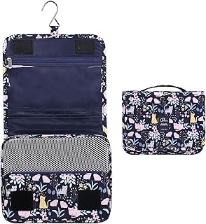 Lychii Trousse de Toilette, Trousse a Maquillage avec Crochet, Imperméable Pliable Vanity Maquillage de Voyage pour Les Femmes, Filles & Enfants