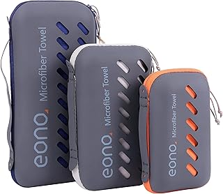 Eono Serviette en Microfibre, Microfiber Towel, Séchage Rapide - Super Absorbante - Ultra Compacte, Idéale pour Le Sport, Voyages, Plage, Camping, Randonnées, Yoga et Natation