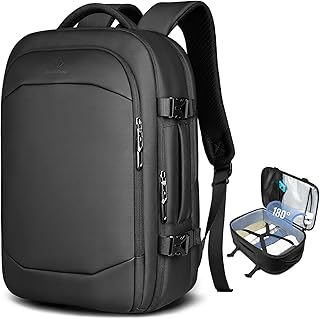 hk Sac à Dos Voyage Cabine Avion 30-33L Bagage Cabine Grande étanche Sac à dos pour Ordinateur Portable 16 Pouces Homme Femme Travail Affaires Université Noir