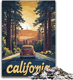 Puzzles pour Adultes 1 000 Affiches de Road Trip en Californie, Un Jeu Stimulant idéal pour Toute la Famille (26x38cm)